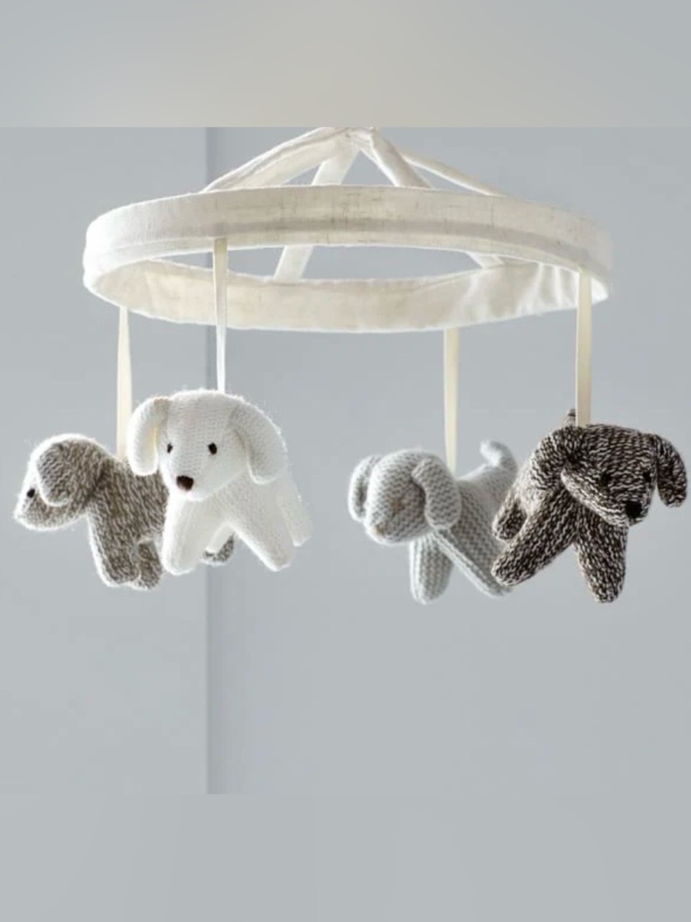 Pottery Barn Kids Knit Dog Musical Crib Mobile and Arm